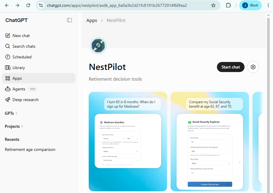 ChatGPT showing NestPilot enabled or available.
